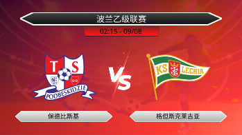 波兰乙级联赛 保德比斯基 VS 格但斯克莱吉亚