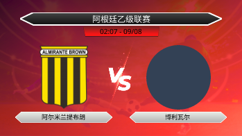 阿根廷乙级联赛 阿尔米兰提布朗 VS 博利瓦尔