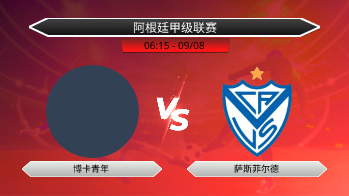 阿根廷甲级联赛 博卡青年 VS 萨斯菲尔德